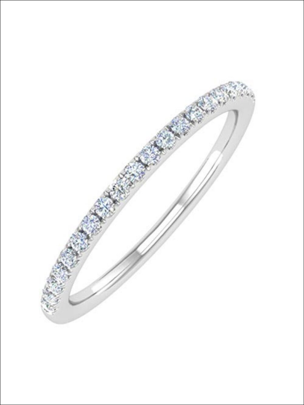 14K Gold Half Eternity Diamond Wedding Band Ring Women 0.15 Ct